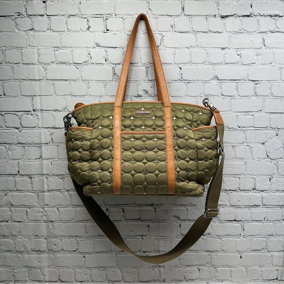 Rebecca Minkoff bay diaper bag Stylish Olive Green Quilted - Picture 12 of 12